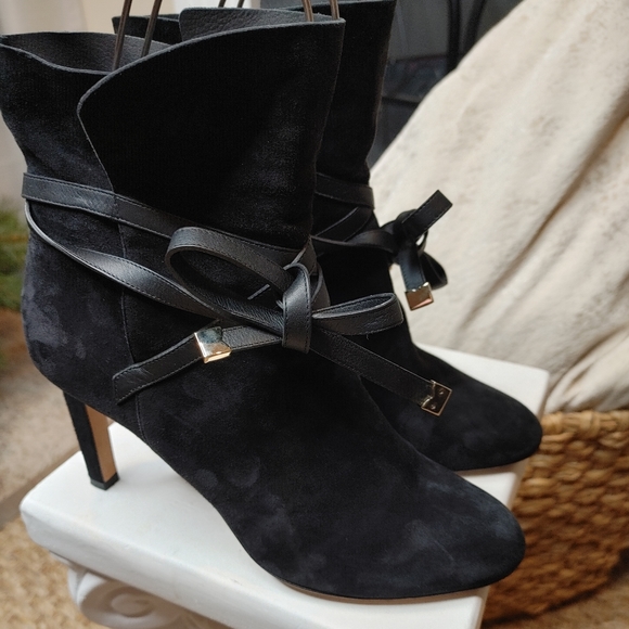 JIMMY CHOO Dalal Leather-Trimmed Supple Suede Ankle Boots EU 38.5 US 8.5 - Picture 7 of 16